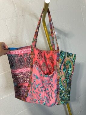 Patchwork Pink Paisley & Floral Tote Bag - Karma Highway